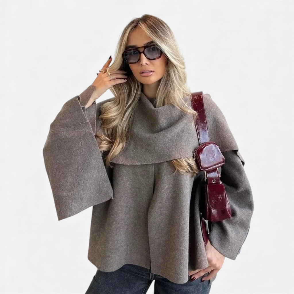 Luzeva | Women’s Chic Split Scarf Coat – Timeless Comfort
