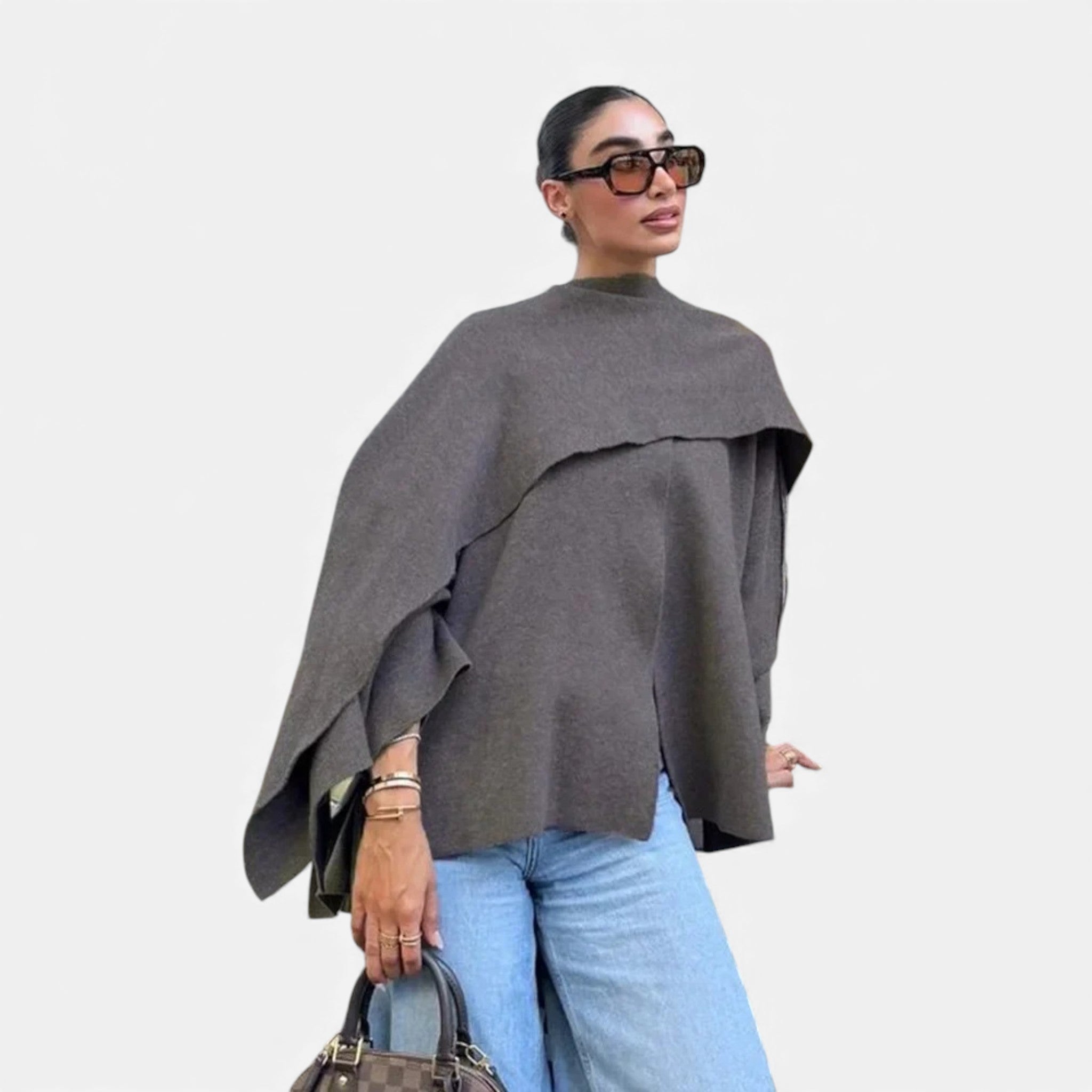 Luzeva | Women’s Chic Split Scarf Coat – Timeless Comfort