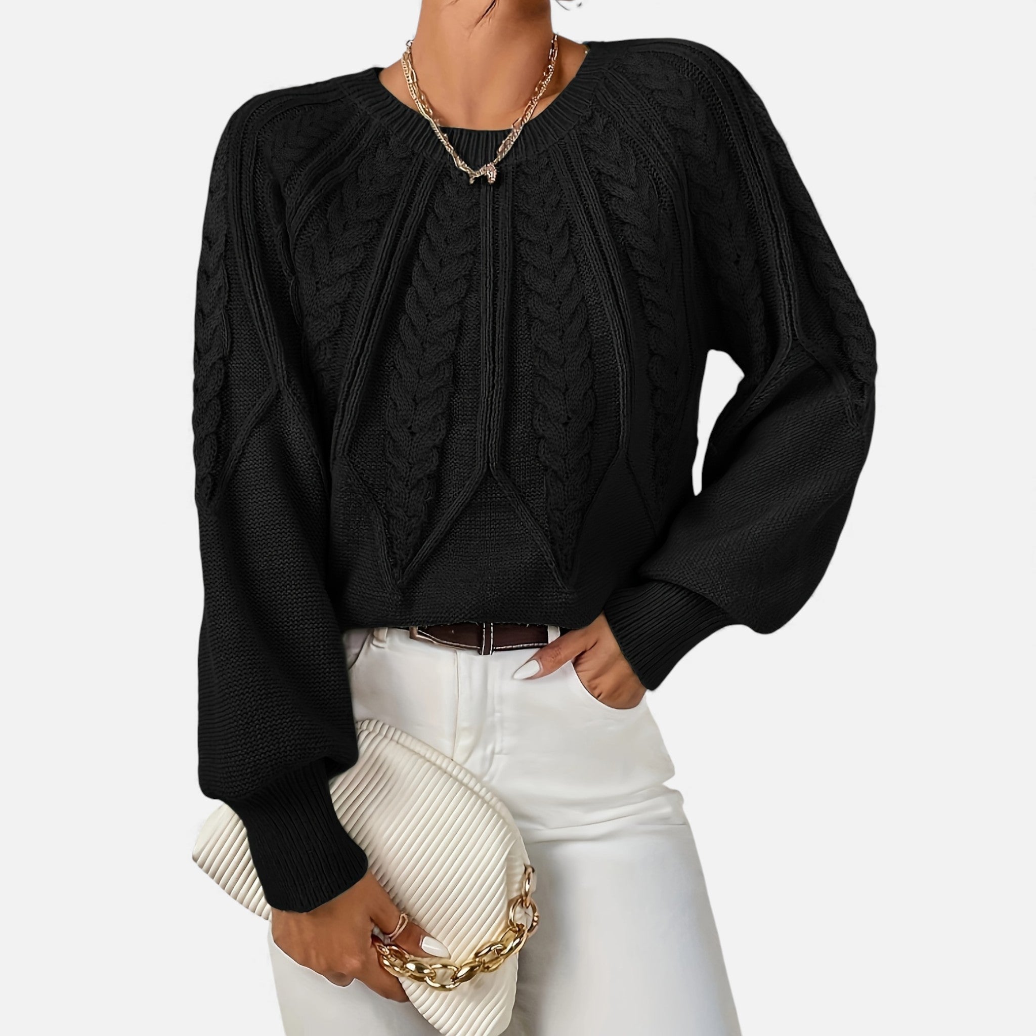 Luzeva | Women’s Heritage Cable Knit Sweater – Timeless Comfort