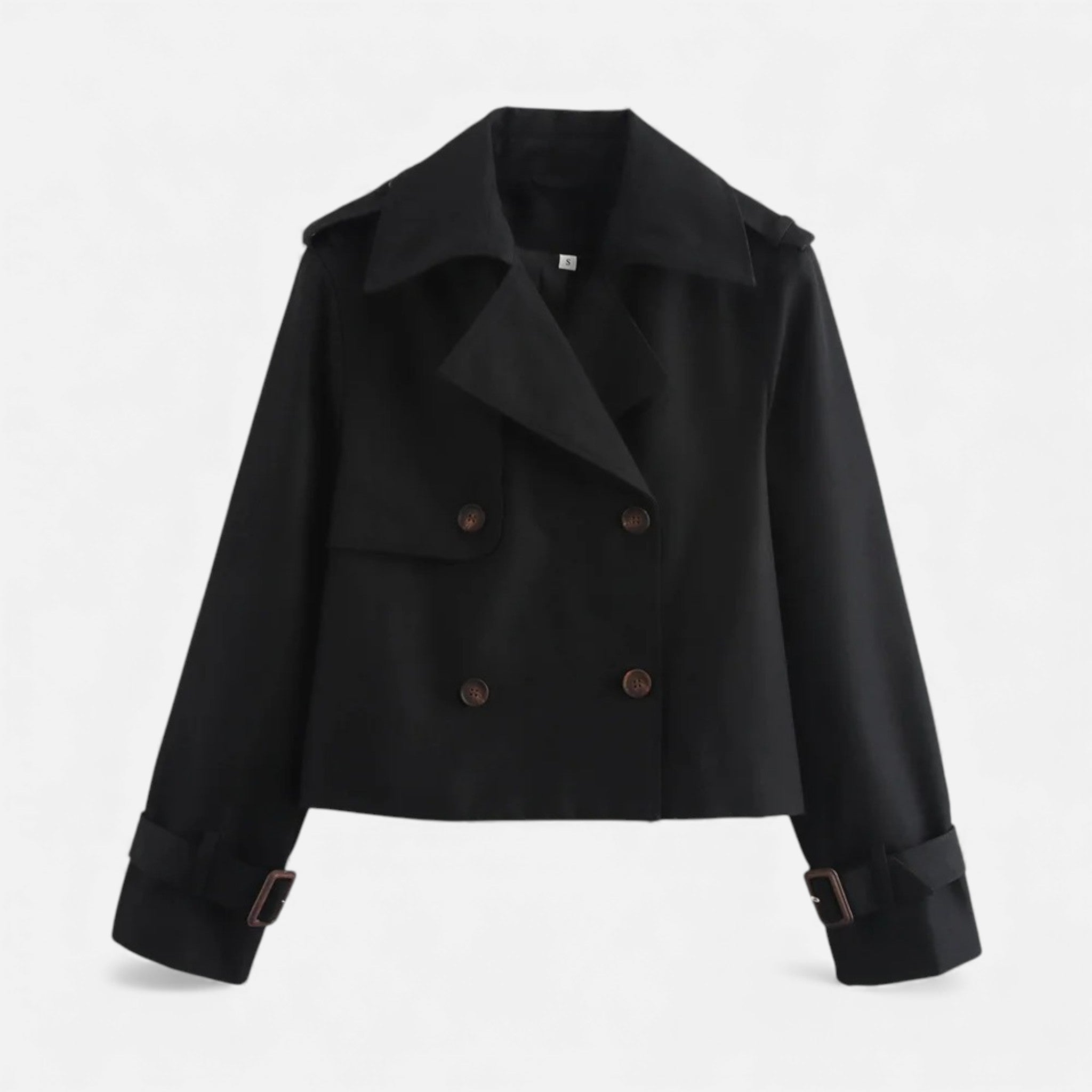 Luzeva | Women’s Cropped Trench Jacket – Vintage Chic