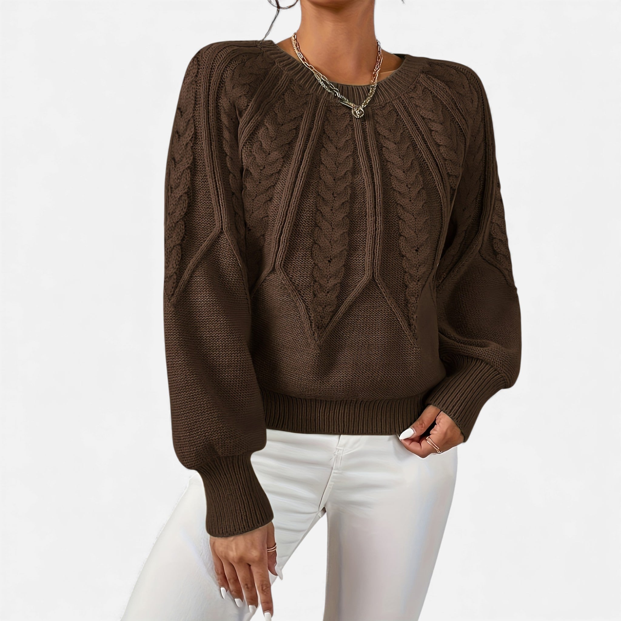 Luzeva | Women’s Heritage Cable Knit Sweater – Timeless Comfort