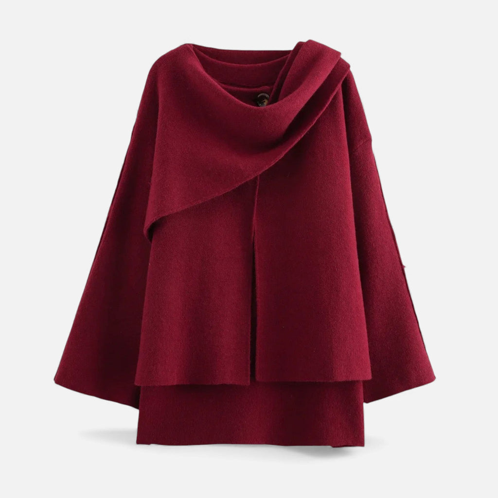 Luzeva | Women’s Chic Split Scarf Coat – Timeless Comfort