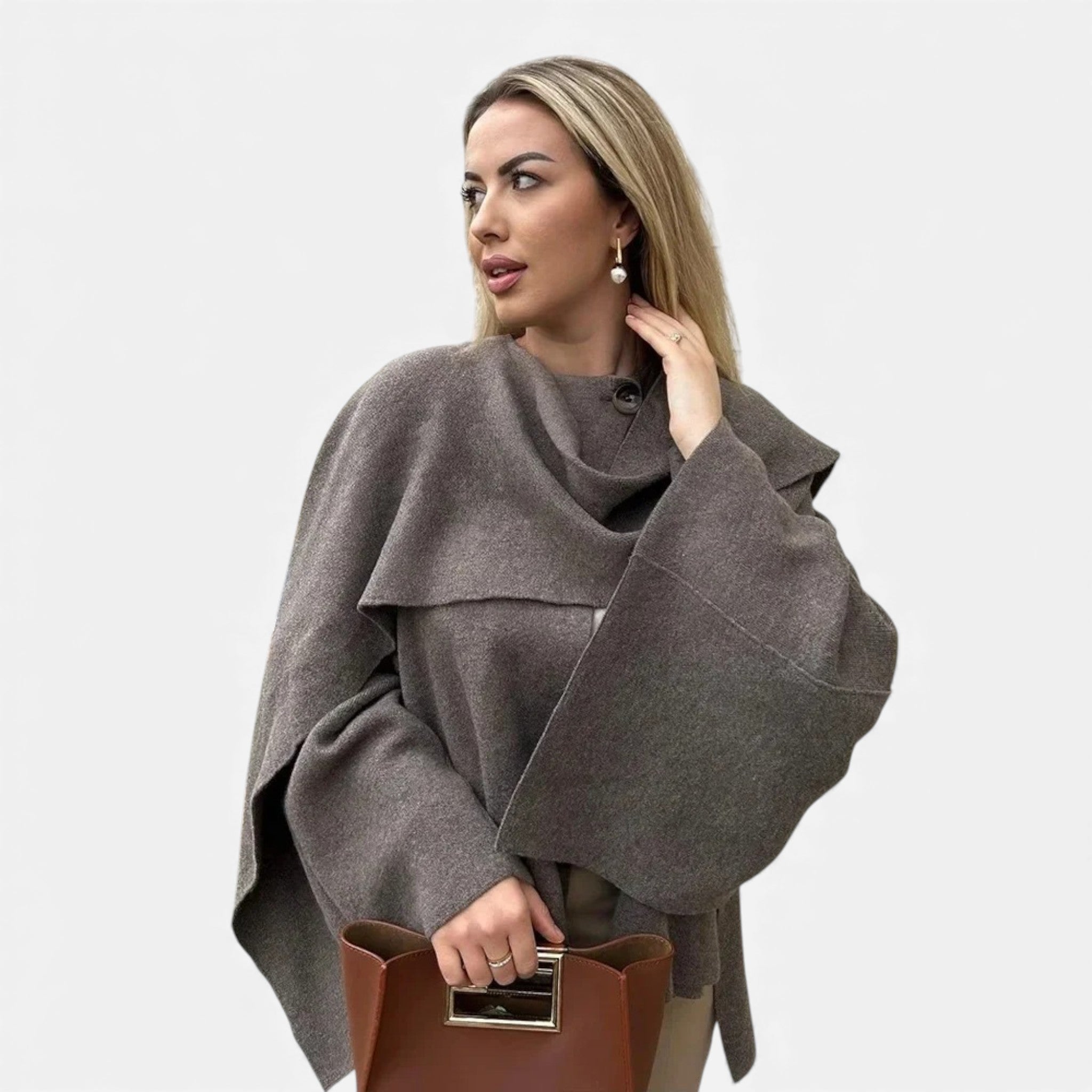 Luzeva | Women’s Chic Split Scarf Coat – Timeless Comfort