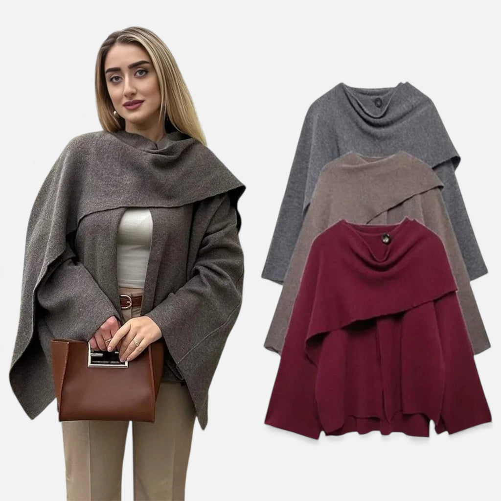 Luzeva | Women’s Chic Split Scarf Coat – Timeless Comfort