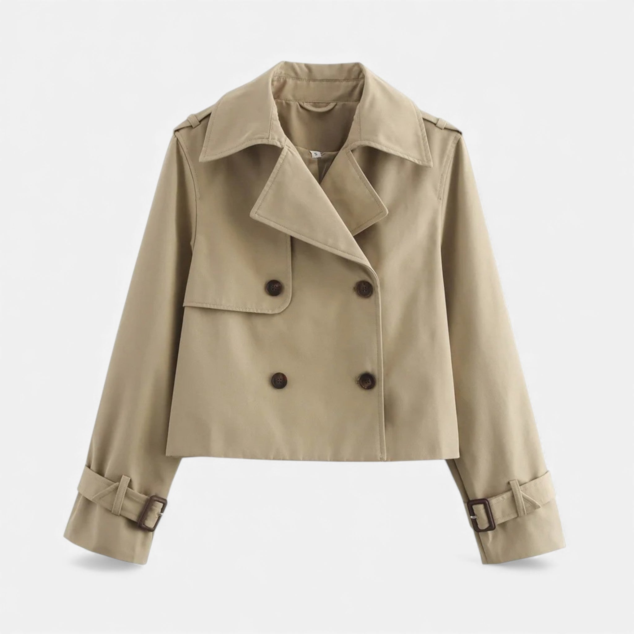 Luzeva | Women’s Cropped Trench Jacket – Vintage Chic