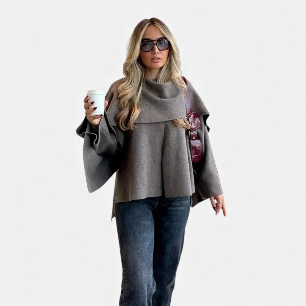 Luzeva | Women’s Chic Split Scarf Coat – Timeless Comfort