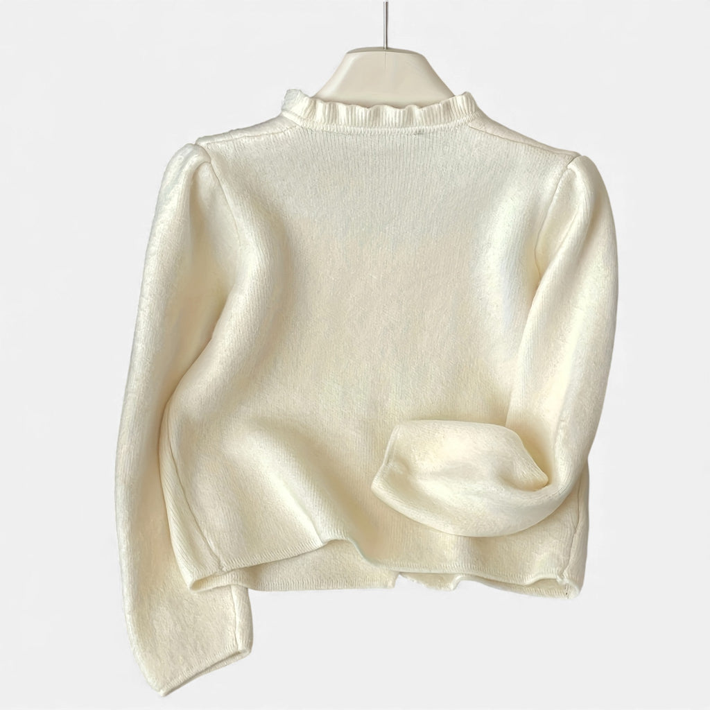 Luzeva | Women’s French-Inspired Ruffle Knit Cardigan