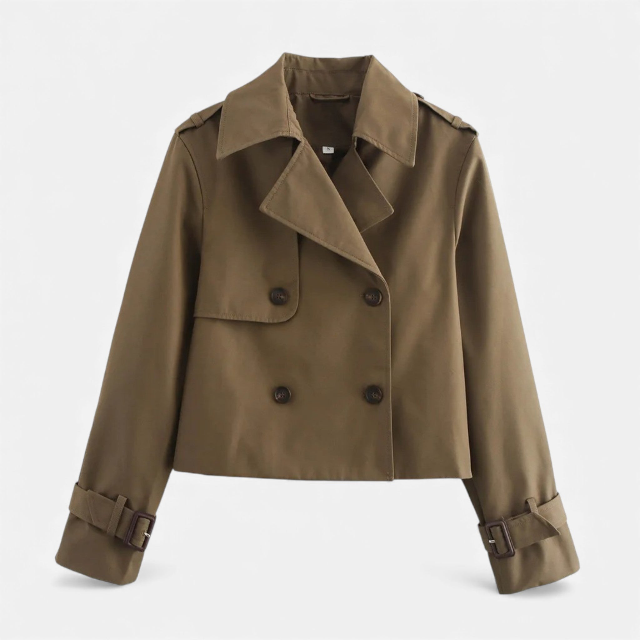 Luzeva | Women’s Cropped Trench Jacket – Vintage Chic